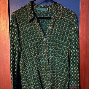 Johnny Was Ebroidered Emerald Green Shirt